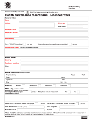 Health Surveillance Form