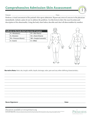 Perform a Visual Assessment of the Patients Skin Upon Admission