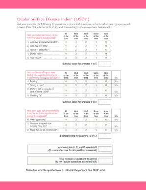 Osdi Questionnaire PDF  Form