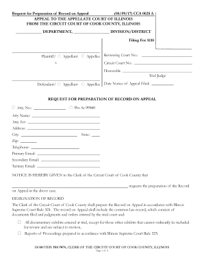 Il Cook Circuit Court  Form