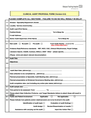 Medical Audit Proposal Template  Form