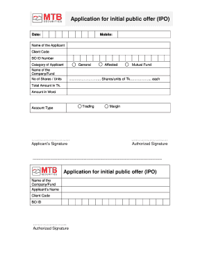 Ipo Application Form