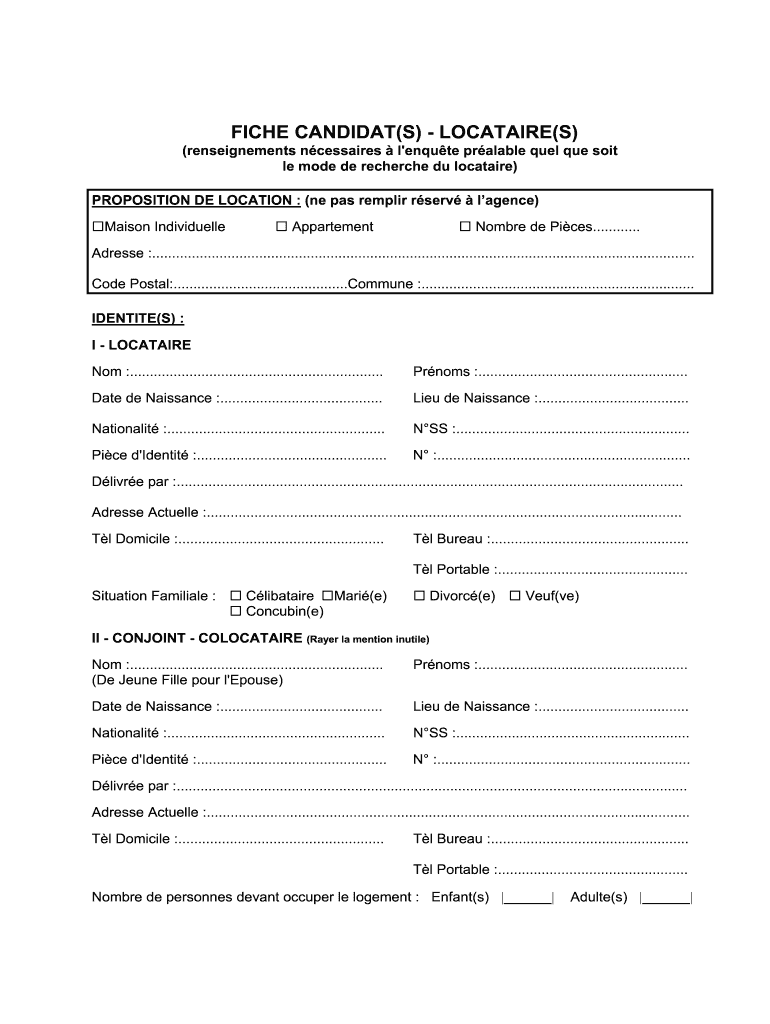 Remplissable FICHLOC DOC  Form