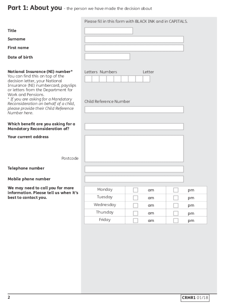 Crmr1 Form