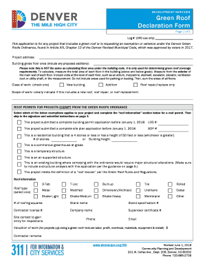  Green Roof Declaration Form Green Roof Declaration Form 2018-2024