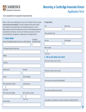 Cambridge Associate School  Form