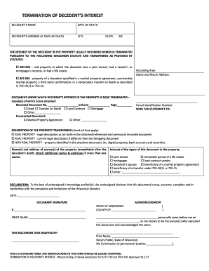  Termination of Decedent&#039;s Interest HT110 and TOD110 2017-2024