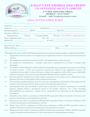 EAGLE&#039;S EYEloan Application Form A4 Cdr