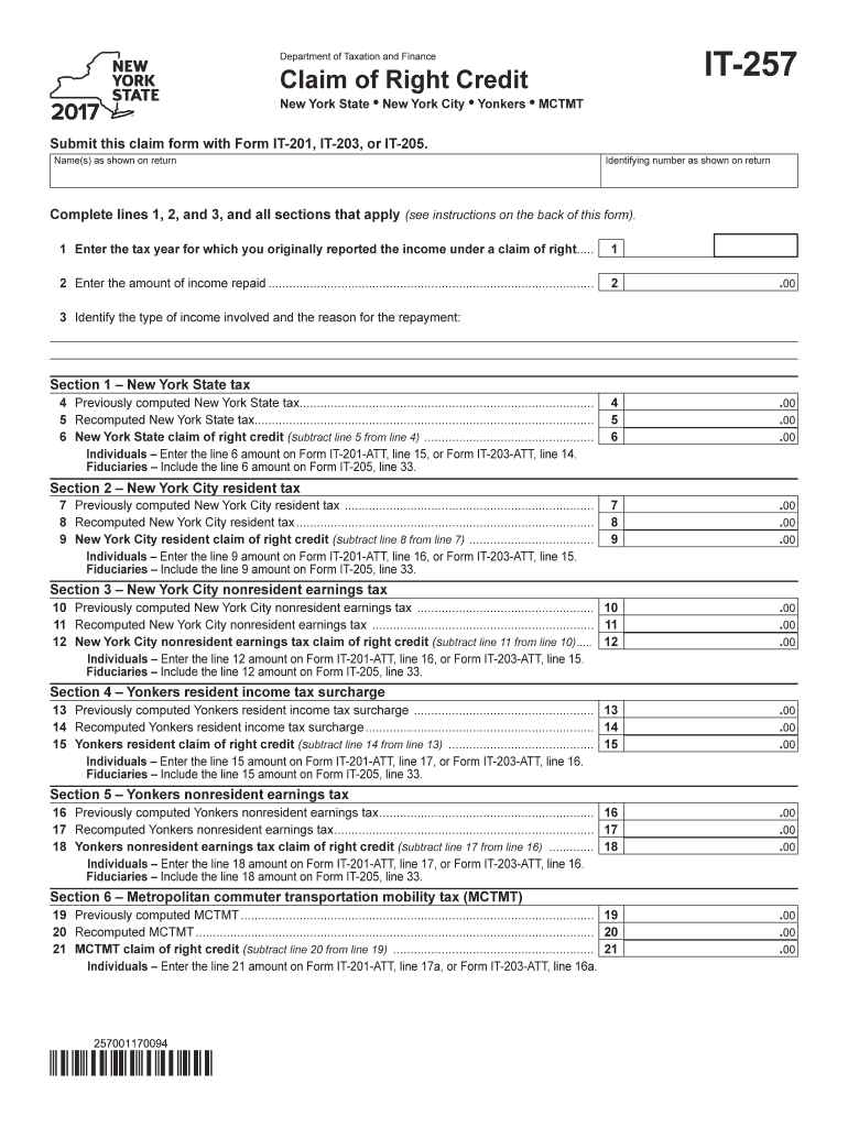  Ny it 257 Instructions  Form 2017