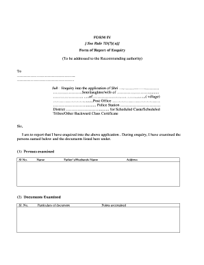 Enquiry Report PDF  Form