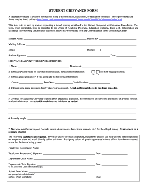 Student Grievance Form