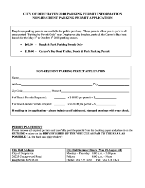 Deephaven Parking Permit  Form