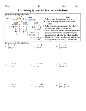 6 2a Solving Systems by Substitution Isolated  Form