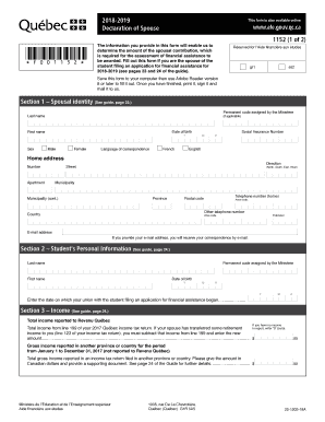 Formulaire 1152 PDF