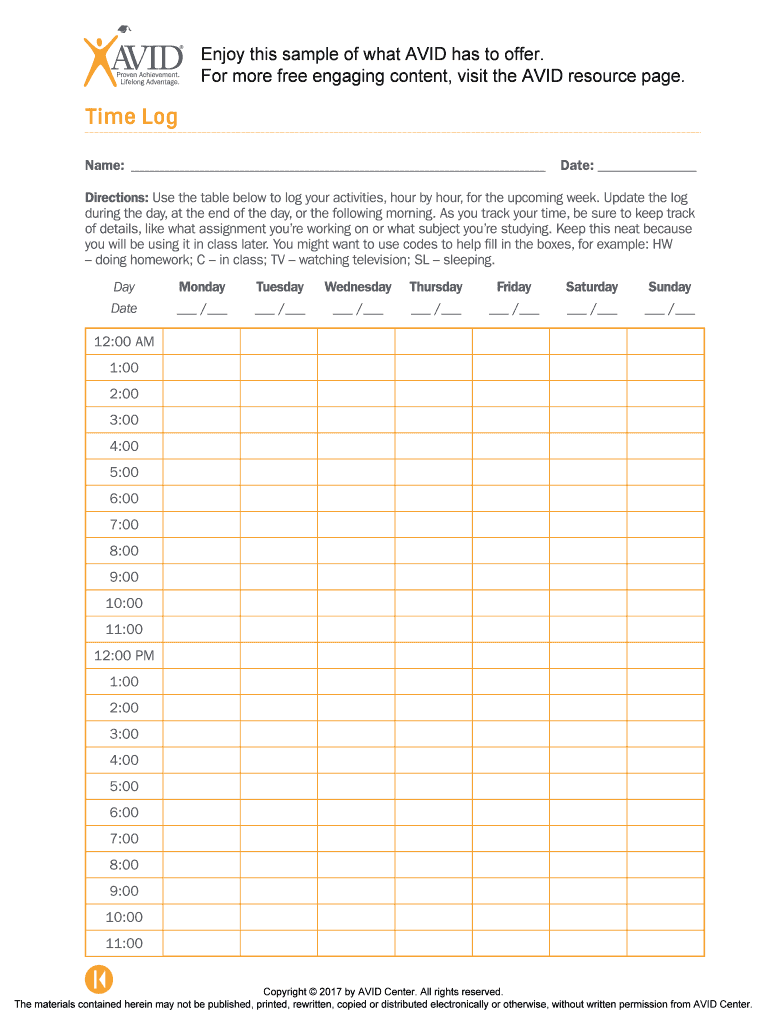 Time Log  Form