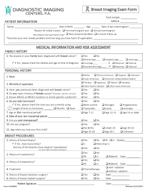 Breast Examination Forms