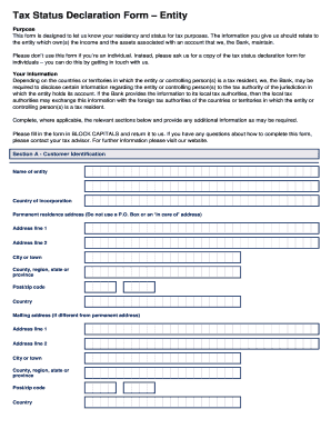  Tax Status Declaration Form Entity Guidance Notes RBS 2016