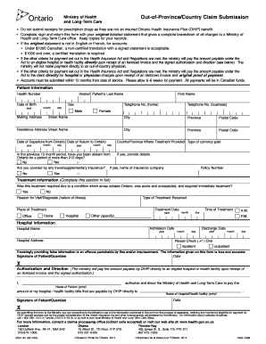 Ohip Reimbursement Claim Form