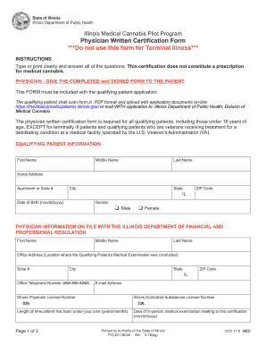  Physician Certification Form Illinois Department of Public Health 2018-2023