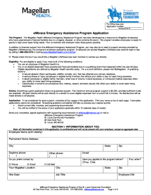EMbrace Emergency Assistance Program Application  Form