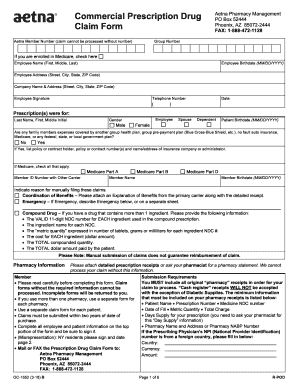 Aetna Prescription Reimbursement Form