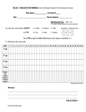 Fiche De Suivi Des Selles En Ehpad  Form