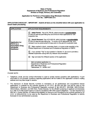 DBPR DDC 227 Florida Department of Business and Professional  Form