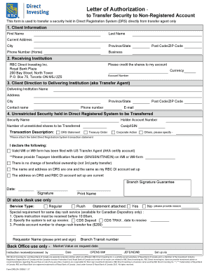 Letter of Direction Template Rbc  Form