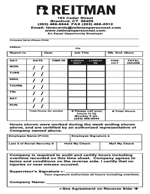 Reitman Personnel  Form