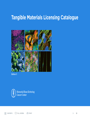 Tangible Materials Licensing Catalogue Memorial Sloan Kettering  Form