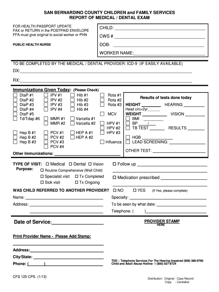  Cfs 125 Cps Form 2013-2024