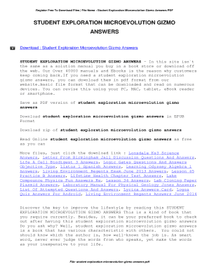 Microevolution Gizmo Answer Key  Form