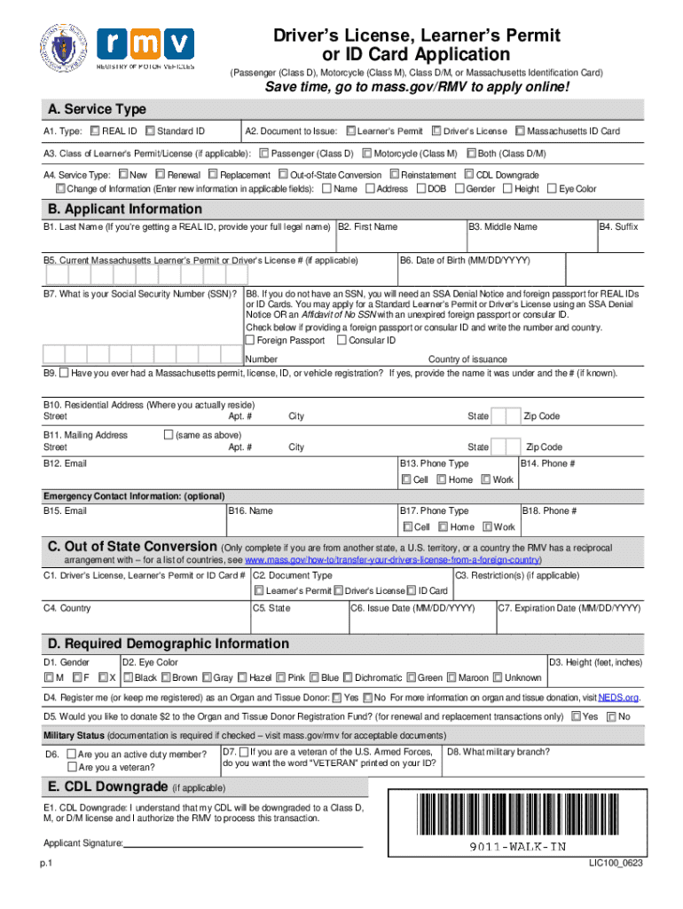  Driver&#039;s License, Learner&#039;s Permit or ID Card Application 2023-2024