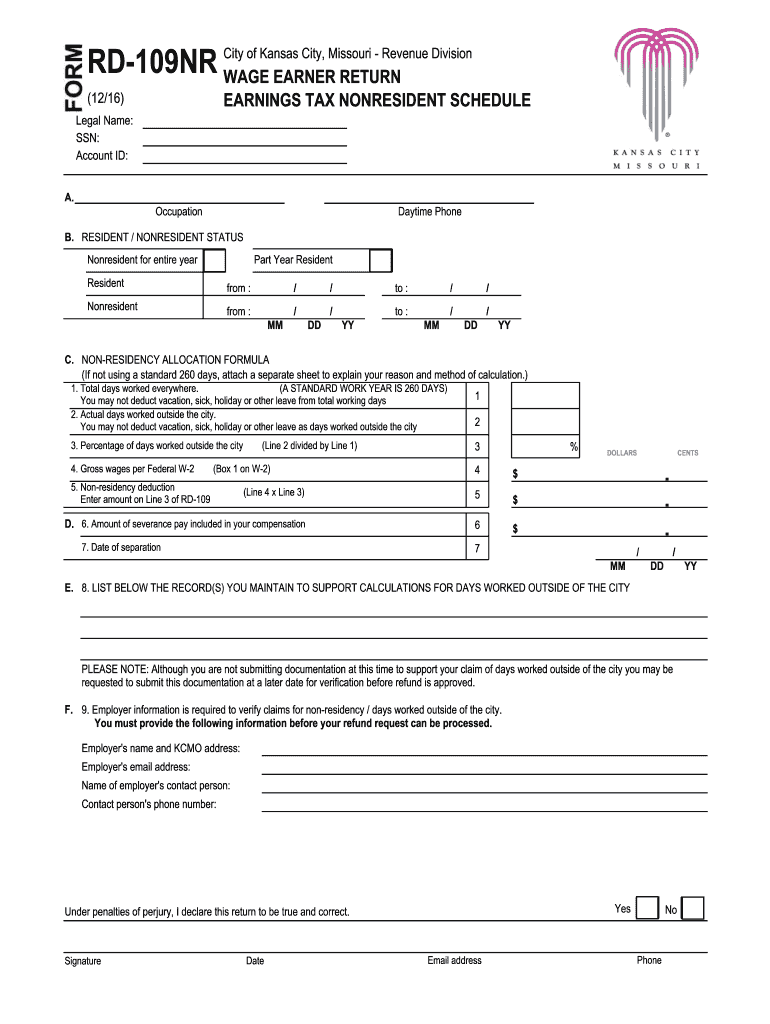 Get and Sign Rd 109nr 2016 Form
