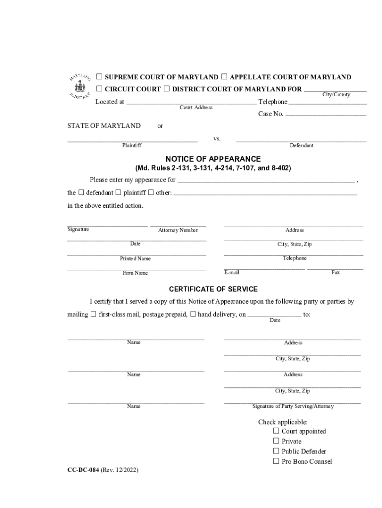 COURT of APPEALS COURT of SPECIAL APPEALS CIRCUIT  Form