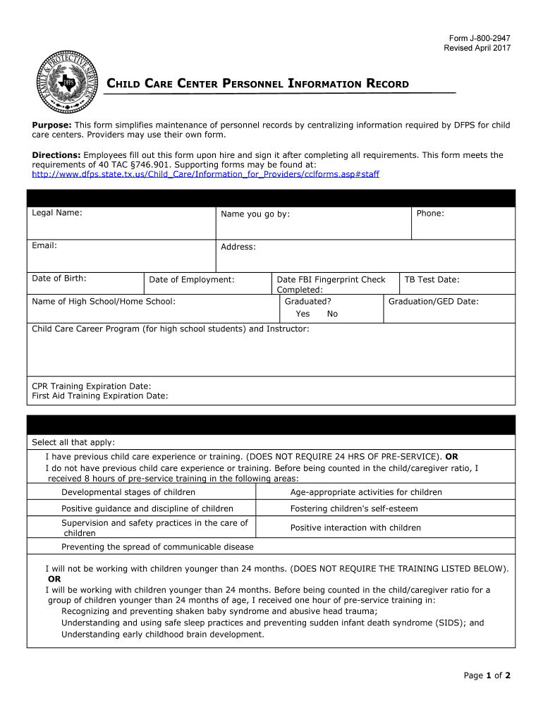 Form J 800 2947