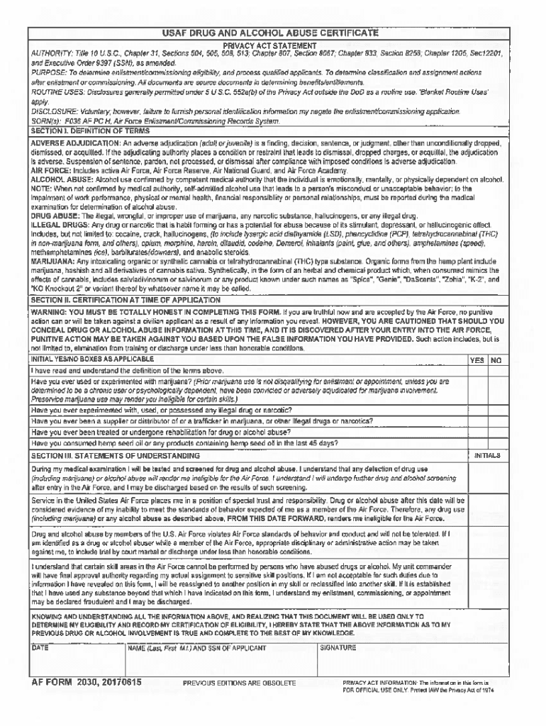  Af Form 2030 2017-2024