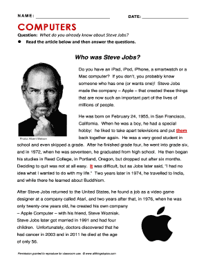 Steve Jobs Article  Form