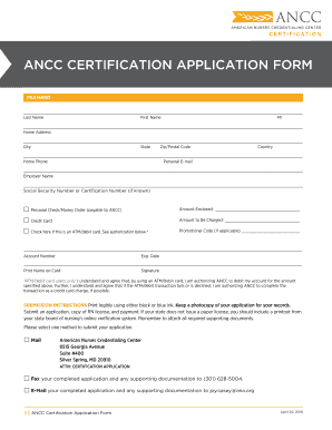 Ancc Certification Application Form
