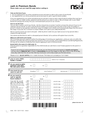 Premium Bonds Cash in Form