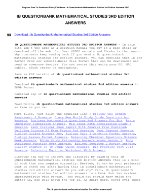 Ib Questionbank Mathematical Studies 3rd Edition  Form