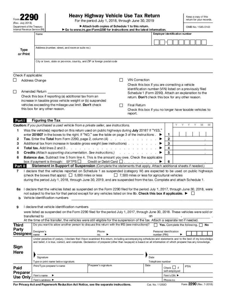 Irs Gov 2290 20182024 Form Fill Out and Sign Printable PDF Template