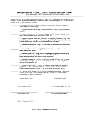 Vbac Consent Form Acog