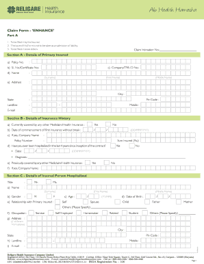 Claim &amp; Proposal Forms Religare Religare Health Insurance