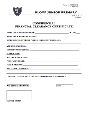 Financial Clearance Form