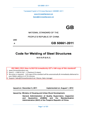GB 50661 Code for Welding of Steel Chinese Standard GB  Form