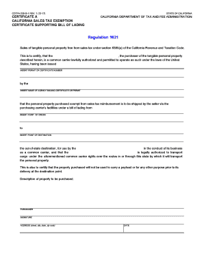 California Sales Tax Exemption Form - Fill Out And Sign Printable Pdf Template Signnow