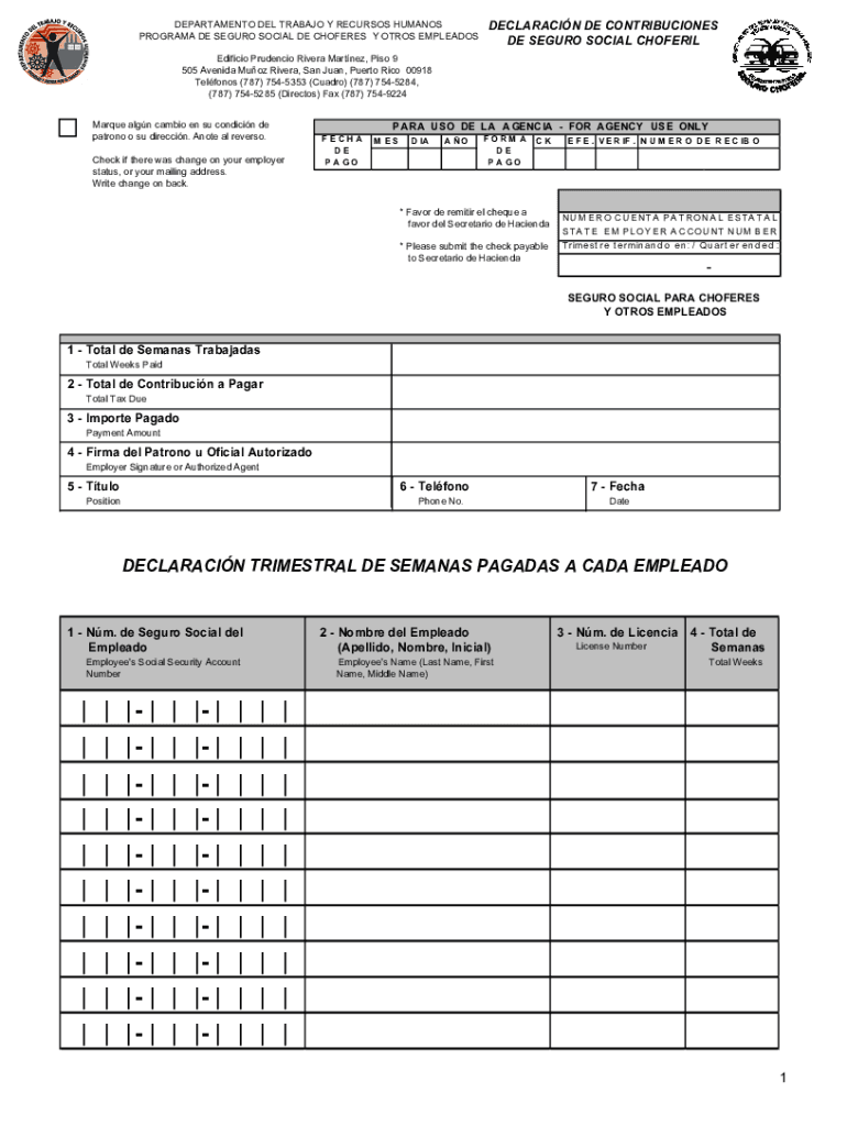 Seguro Social Choferil  Form