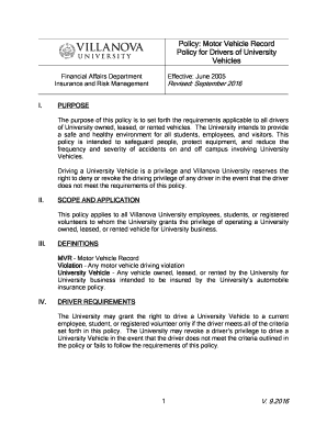 Policy Motor Vehicle Record  Form