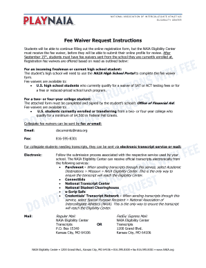 Naia Fee Waiver  Form